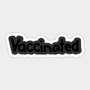 Vaccinated Typography Minimal Ghost Sticker